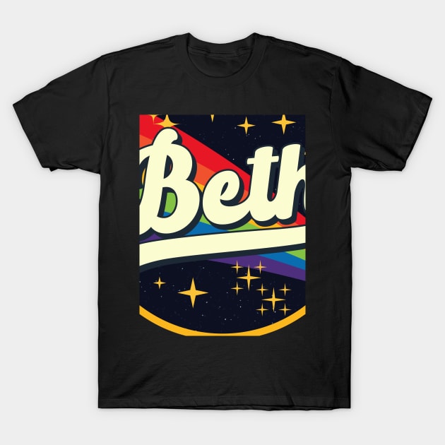 Beth // Rainbow In Space Vintage Style T-Shirt by LMW Art